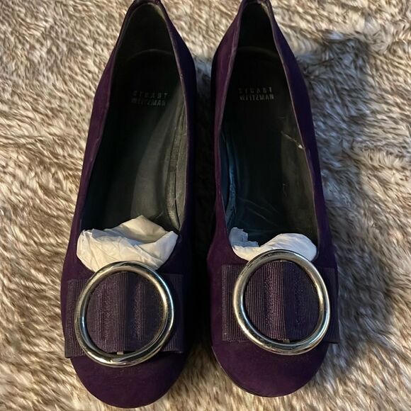 Stuart Weitzman Purple Suede Sz 9.5 - Picture 1 of 7